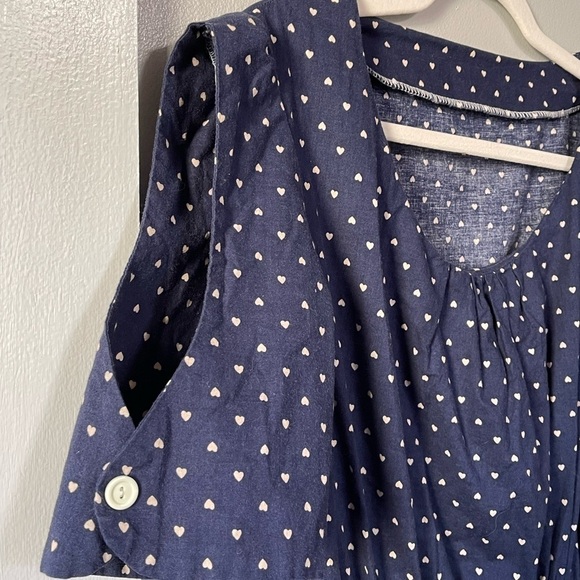 Handmade Tiny Heart Cotton Dress size medium VALENTINES DAY - Picture 2 of 6